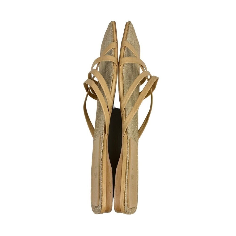 Zara Sheos Womens Size 38 Beige Square Toe Strappy Flat Sandals Jute 7.5 US READ - Picture 12 of 16